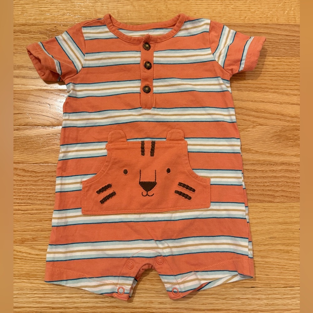 Carter's Orange Striped Baby Romper